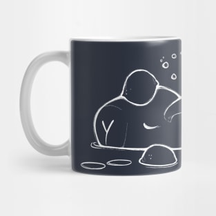 Capybara and Orange [White Lines] Mug